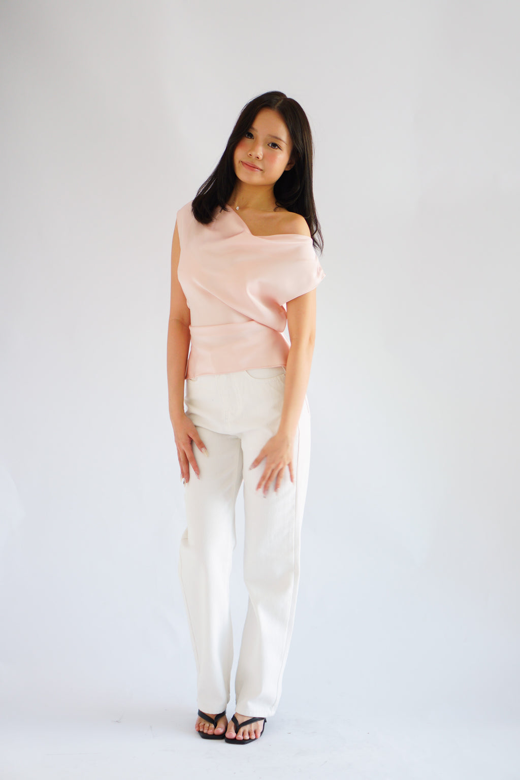 Halsey High Waisted Wide Legged Jeans in White