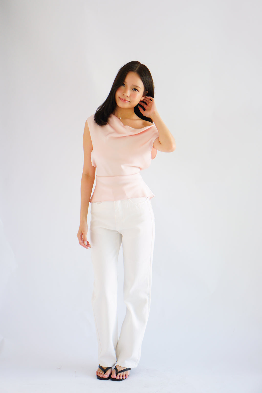 Halsey High Waisted Wide Legged Jeans in White