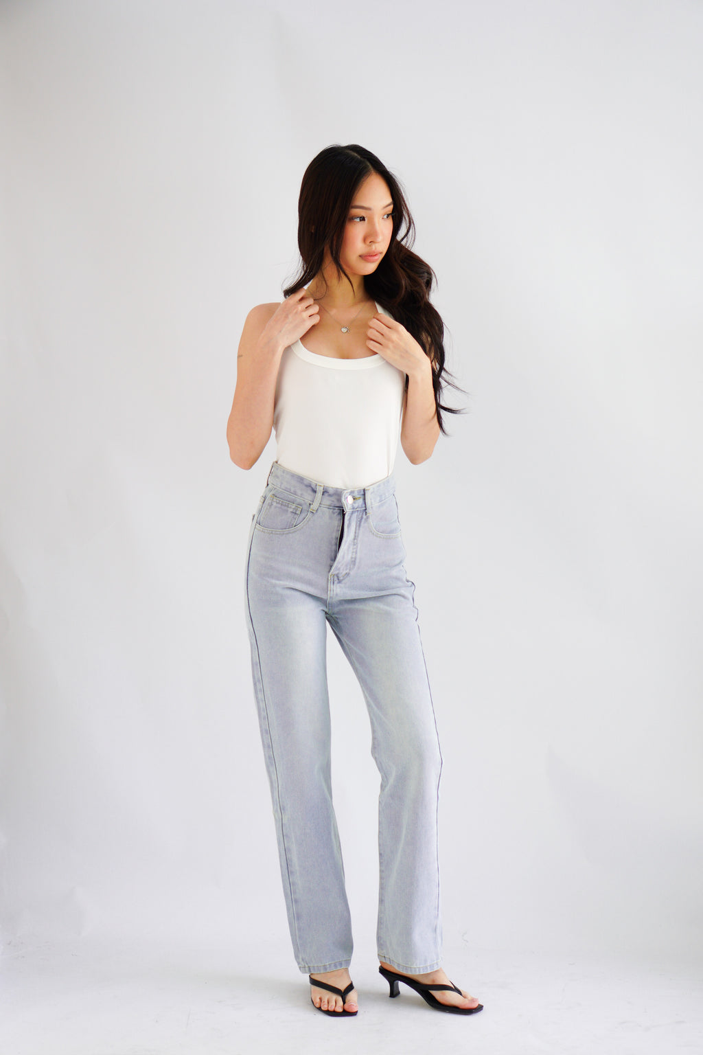 Eugenie High Waisted Jeans in Light Blue