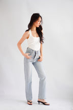 Eugenie High Waisted Jeans in Light Blue