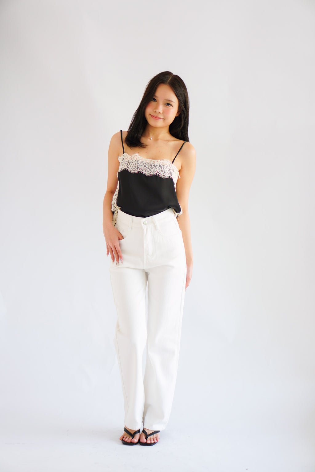 Halsey High Waisted Wide Legged Jeans in White