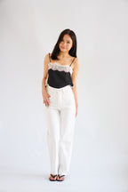 Halsey High Waisted Wide Legged Jeans in White