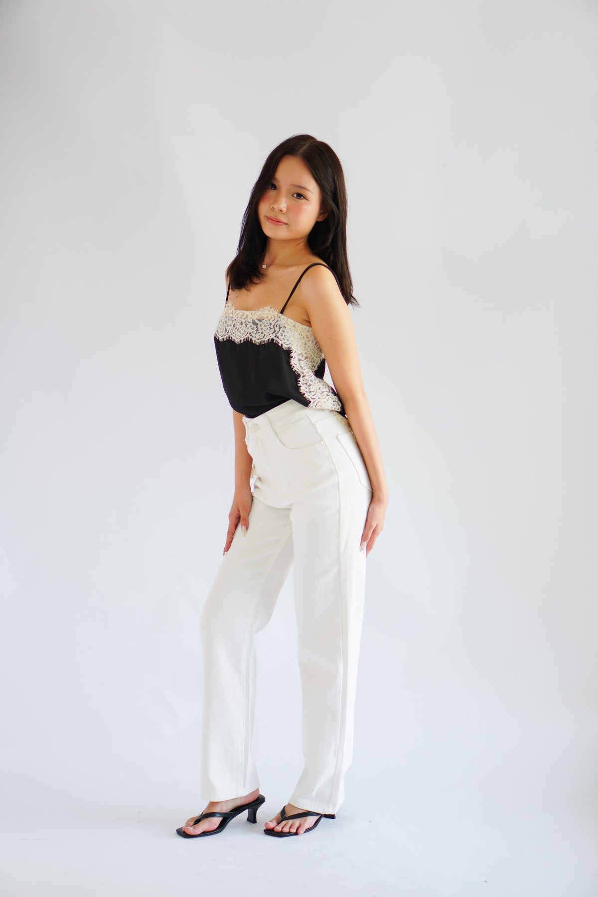 Halsey High Waisted Wide Legged Jeans in White