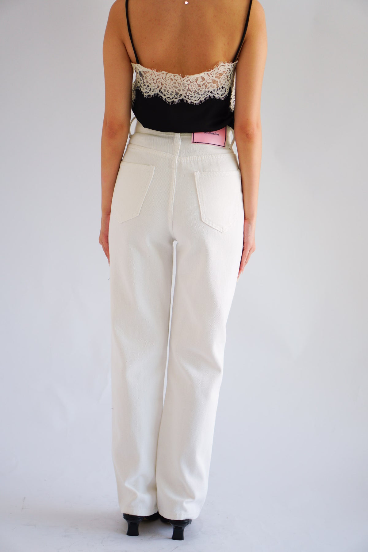 Halsey High Waisted Wide Legged Jeans in White