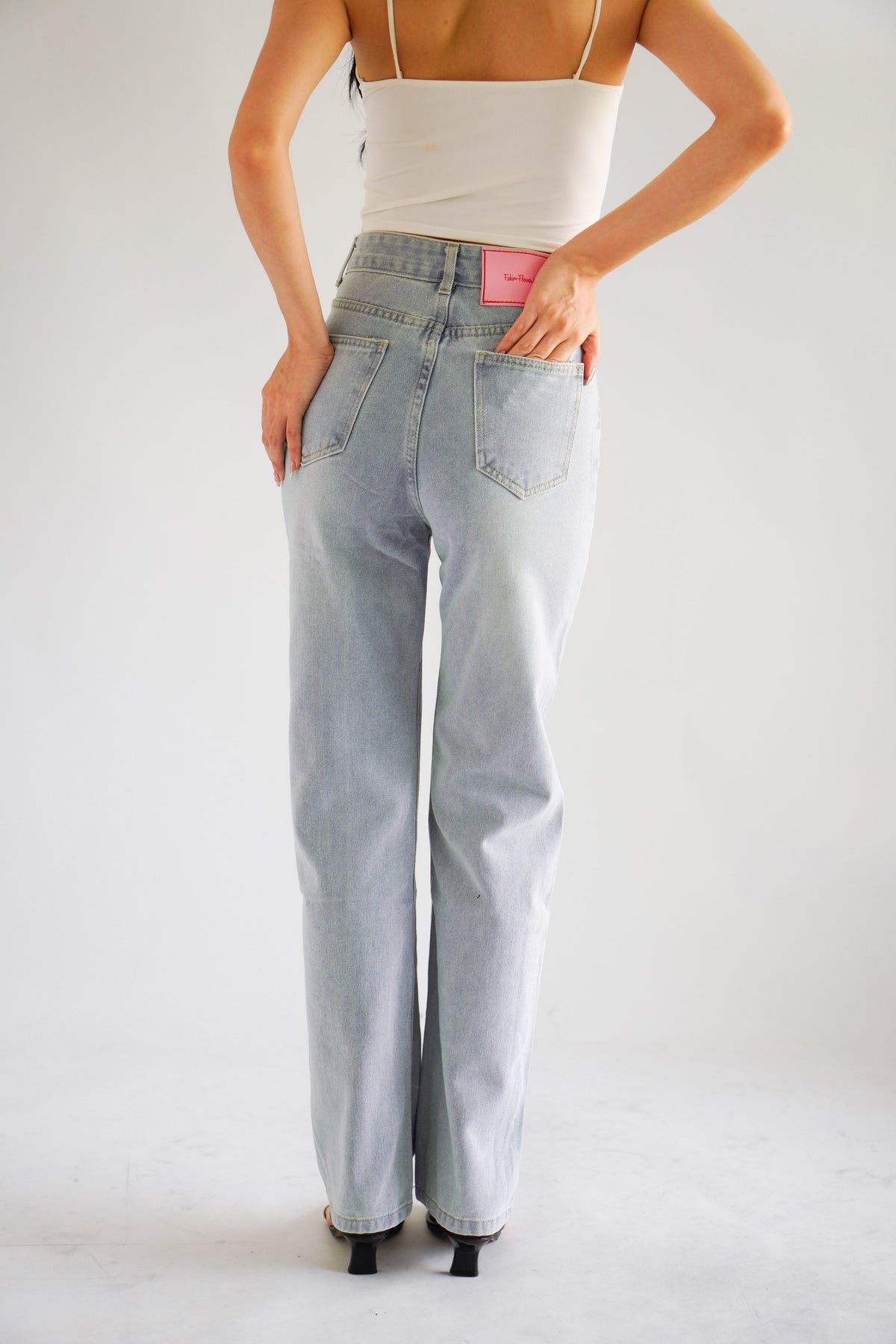 Eugenie High Waisted Jeans in Light Blue