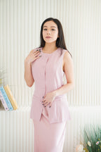 (BACKORDER) Bryony Button Down Vest Top in Pink
