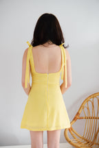 Lemora Gingham Mini Dress in Yellow