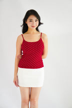 Hati Padded Camisole Top in Red Hearts