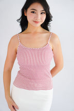 Mallym Padded Camisole Top in Red Gingham
