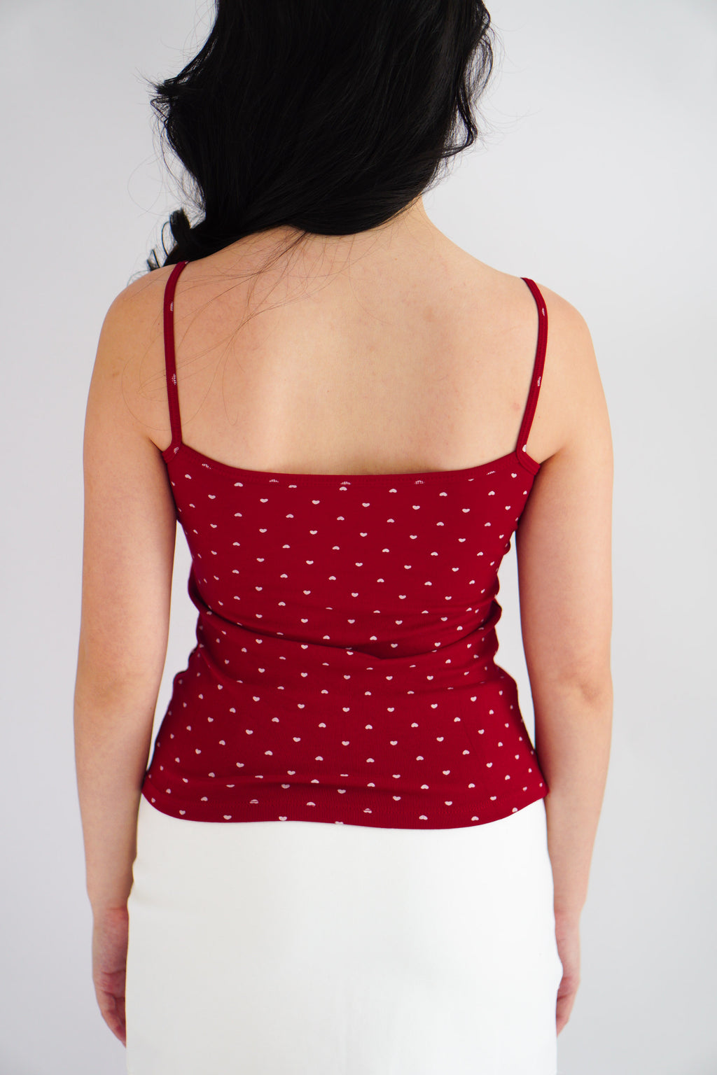 Hati Padded Camisole Top in Red Hearts