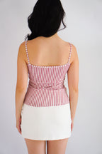 Mallym Padded Camisole Top in Red Gingham
