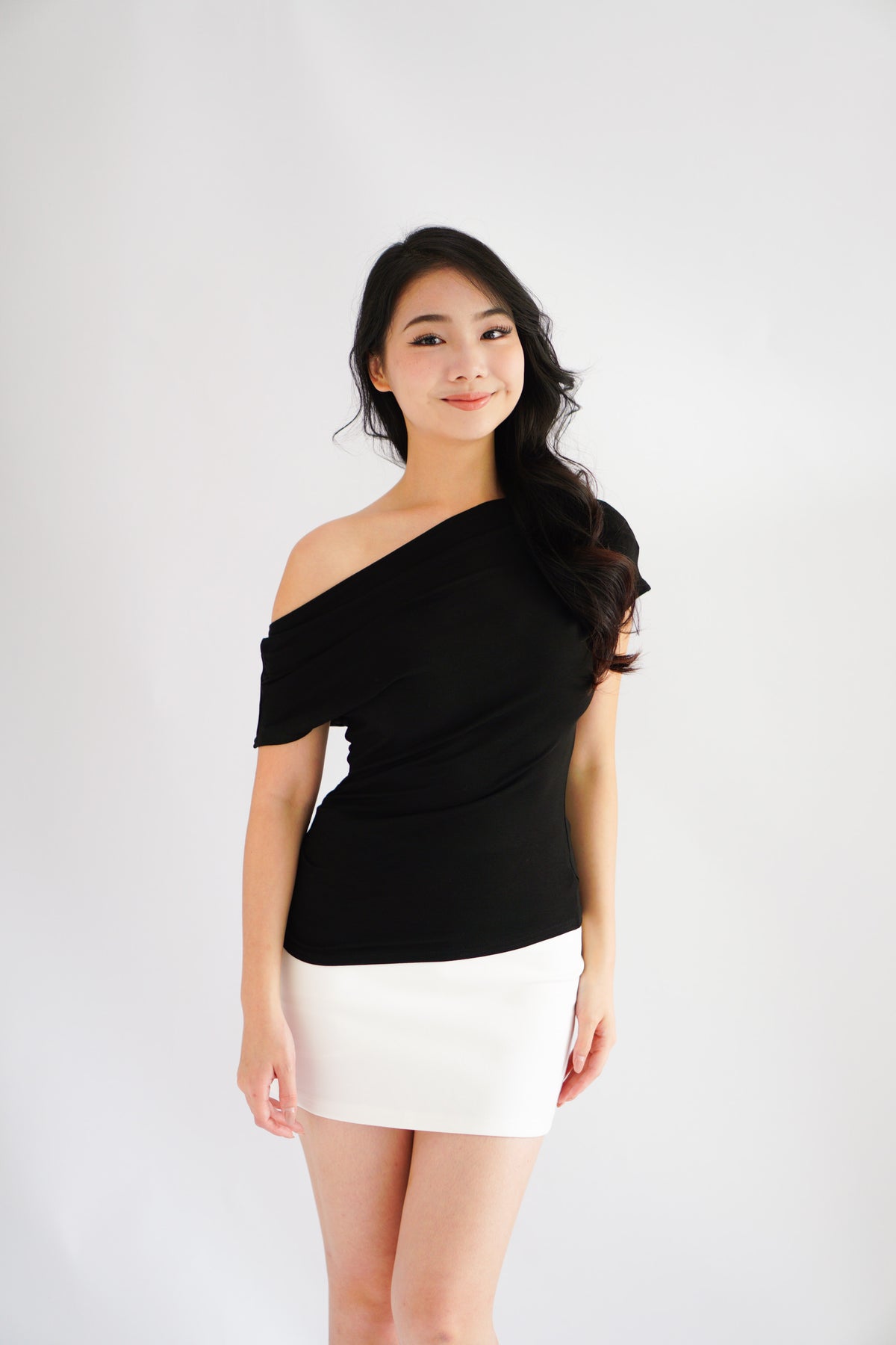 (BACKORDER) Maya Toga Ruched Top in Black