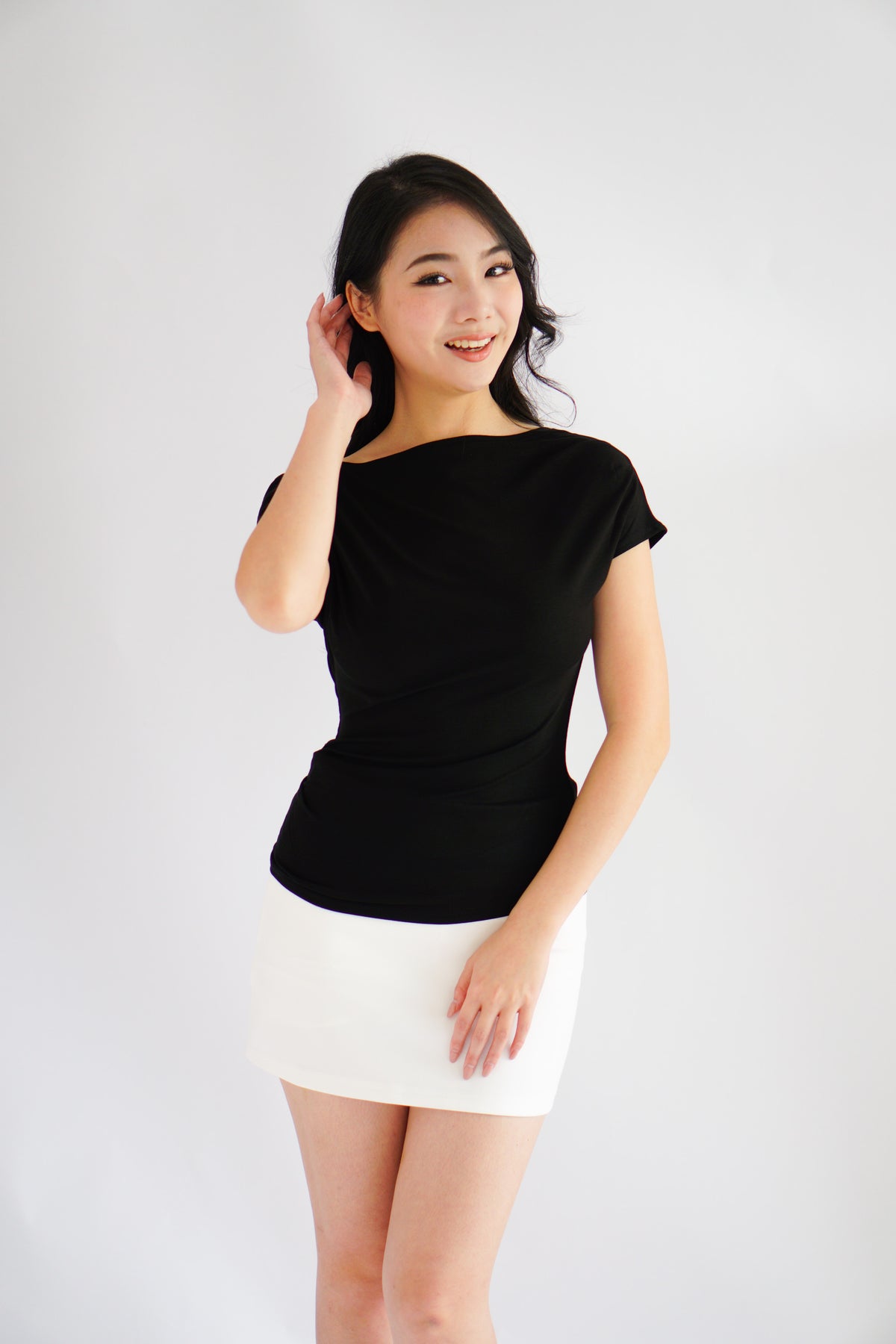 (BACKORDER) Maya Toga Ruched Top in Black