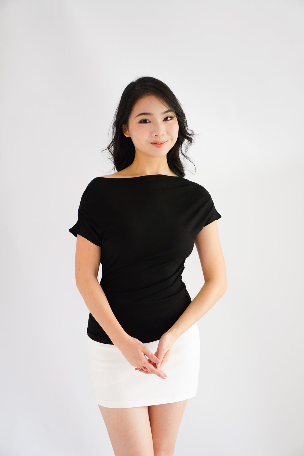 (BACKORDER) Maya Toga Ruched Top in Black