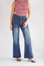 Danielle Bell Bottom Mid Waist Jeans in Blue