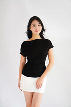 (BACKORDER) Maya Toga Ruched Top in Black