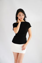 (BACKORDER) Maya Toga Ruched Top in Black
