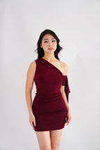 Dearaya Off Shoulder Bodycon Mini Dress in Red