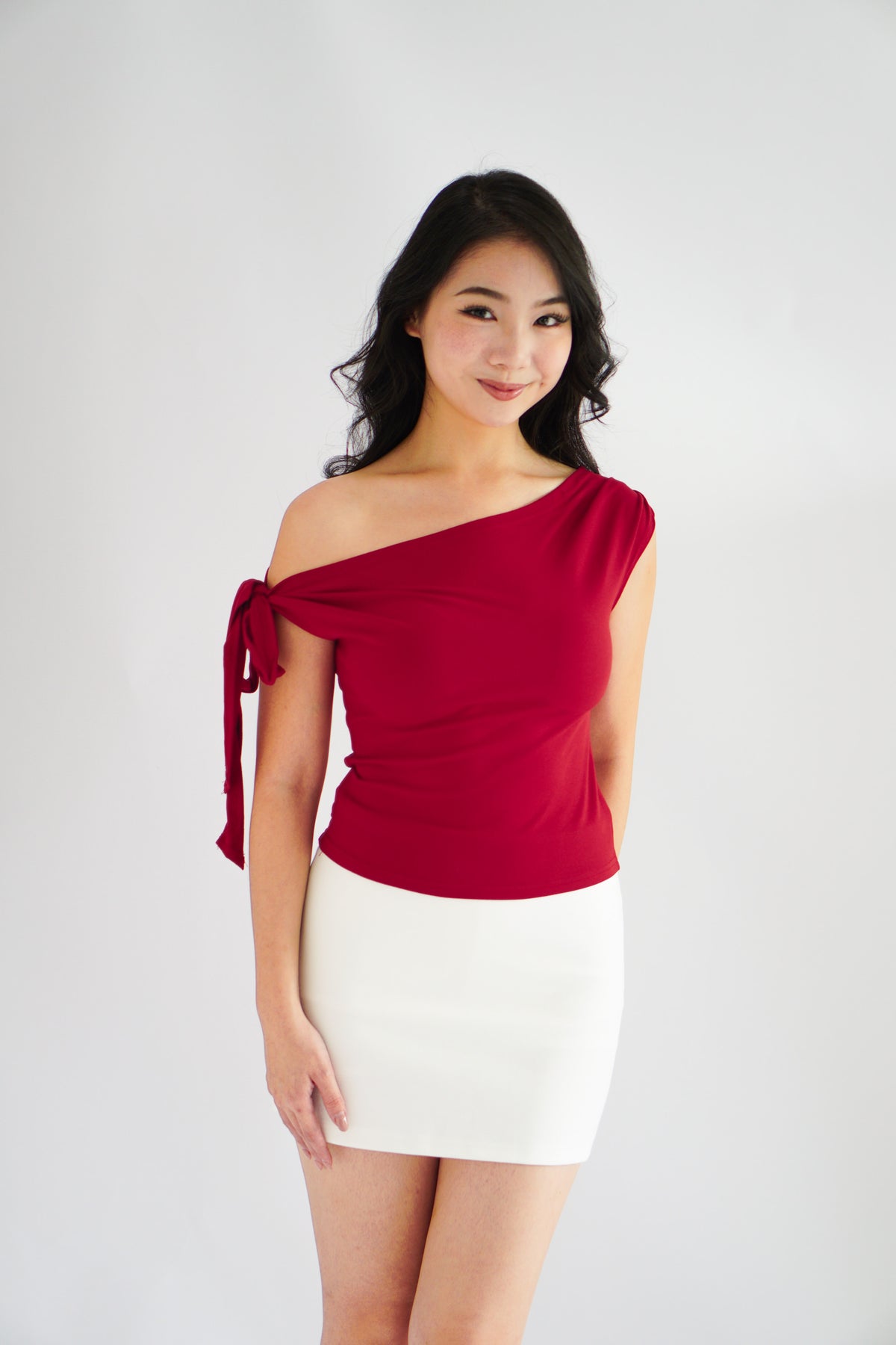 Sriya Toga Ribbon Self Tied Top in Red