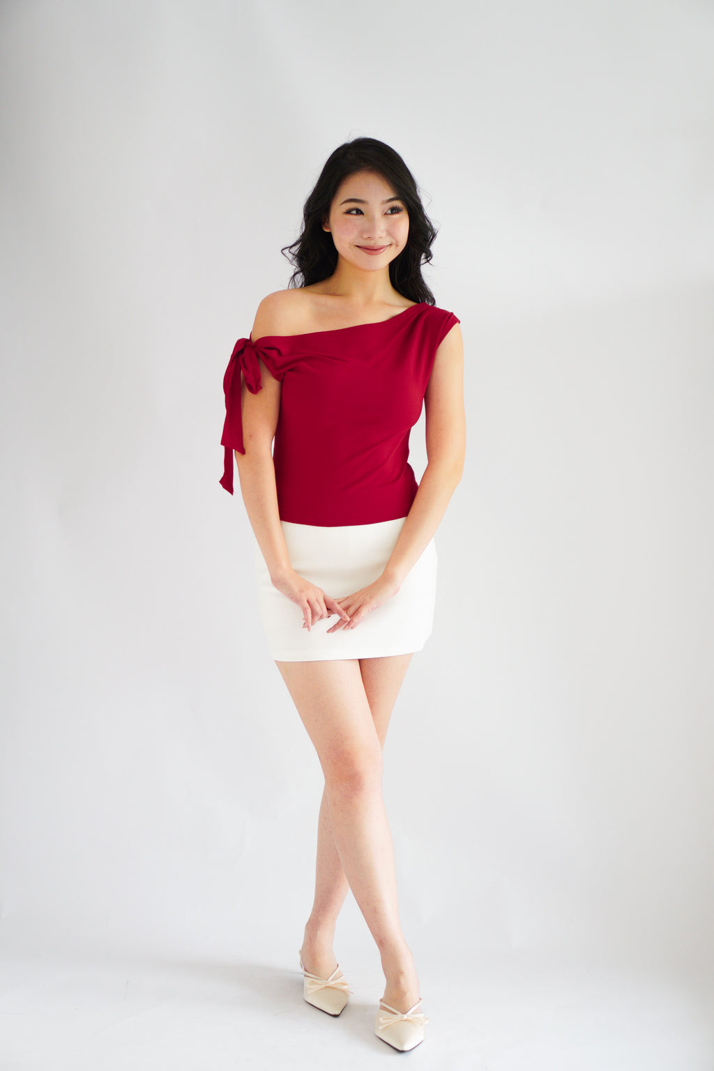Sriya Toga Ribbon Self Tied Top in Red