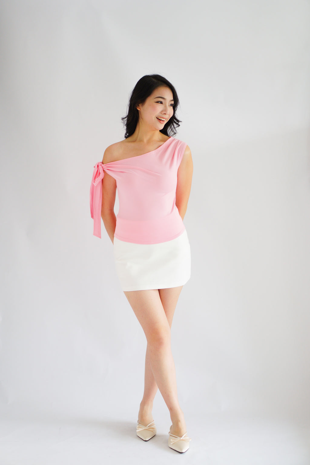 Sriya Toga Ribbon Self Tied Top in Pink