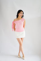 Sriya Toga Ribbon Self Tied Top in Pink
