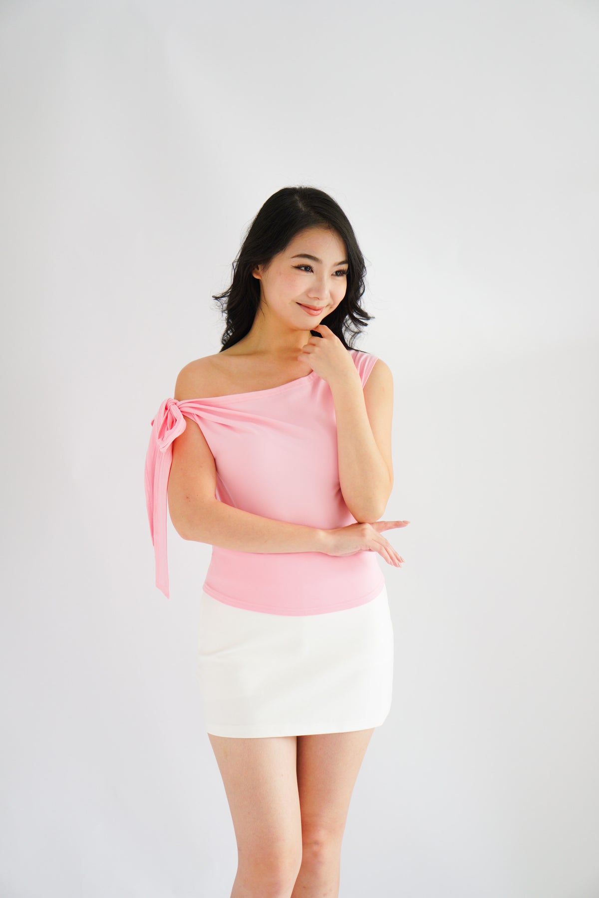 Sriya Toga Ribbon Self Tied Top in Pink