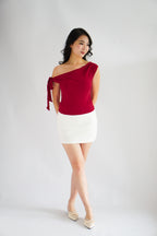 Sriya Toga Ribbon Self Tied Top in Red