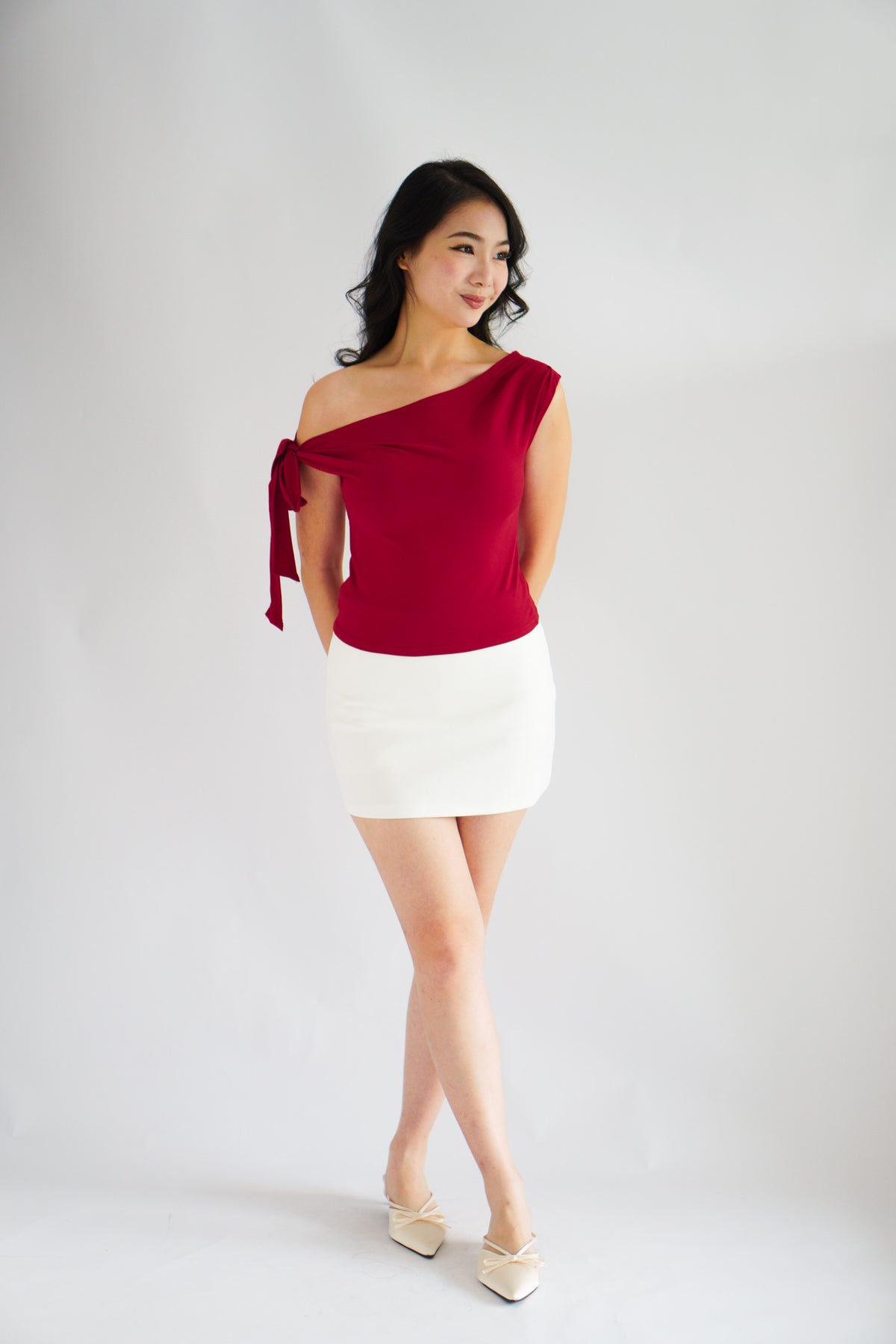 Sriya Toga Ribbon Self Tied Top in Red