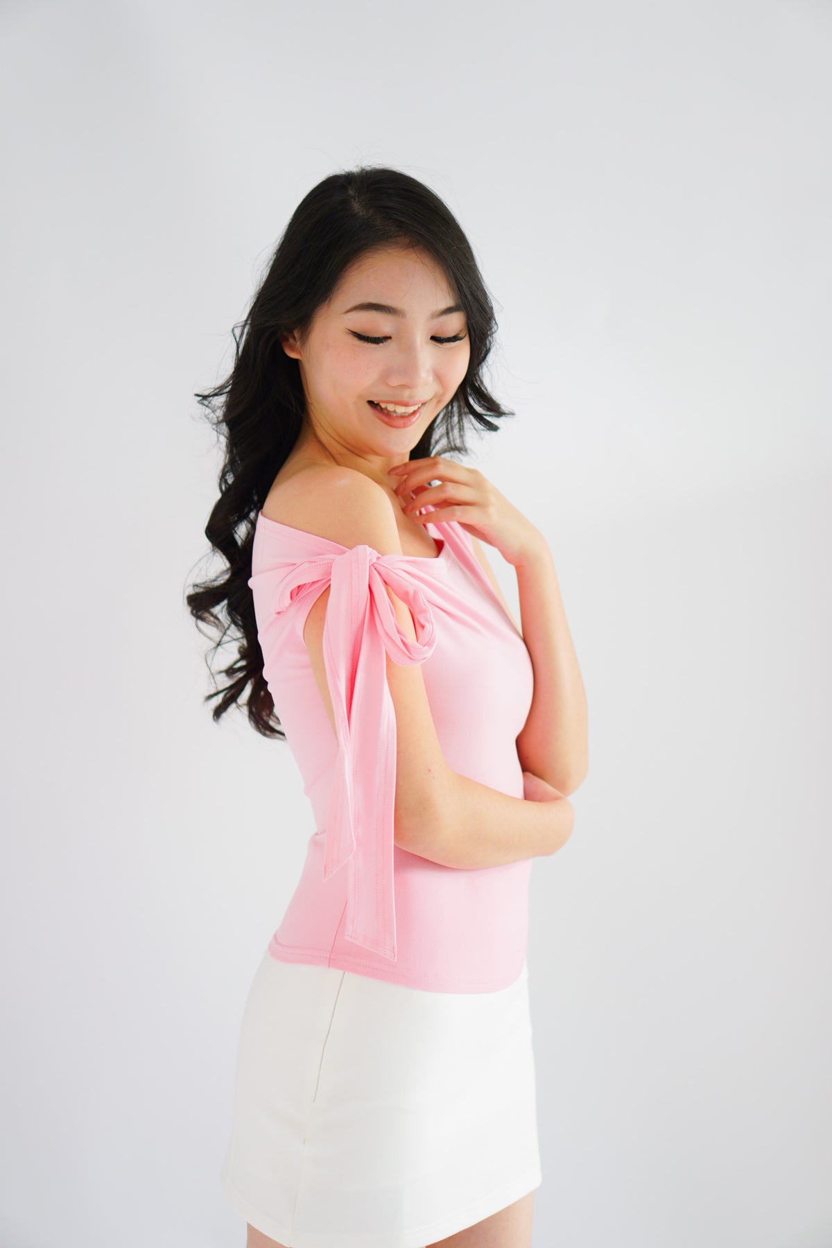 Sriya Toga Ribbon Self Tied Top in Pink