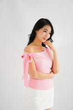 Sriya Toga Ribbon Self Tied Top in Pink