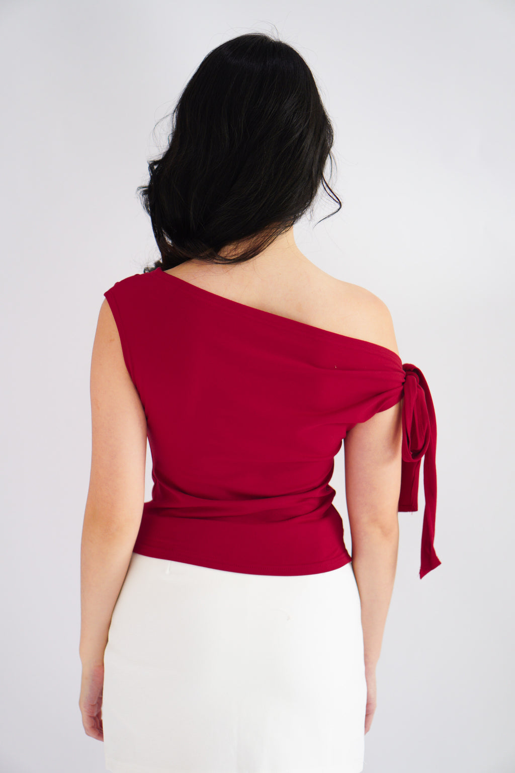 Sriya Toga Ribbon Self Tied Top in Red