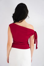 Sriya Toga Ribbon Self Tied Top in Red