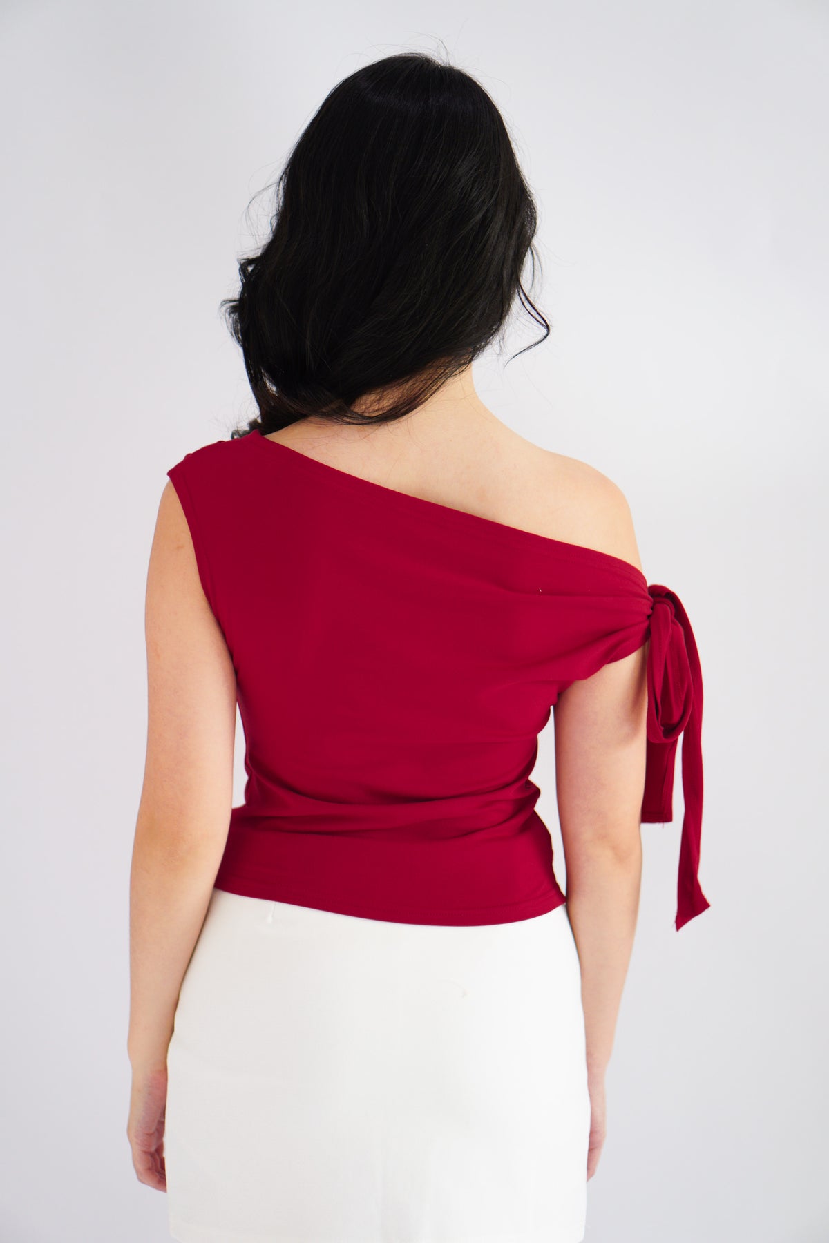 Sriya Toga Ribbon Self Tied Top in Red