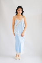 Zanara Asymmetrical Lace Camisole Top in Blue