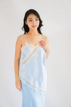Zanara Asymmetrical Lace Camisole Top in Blue
