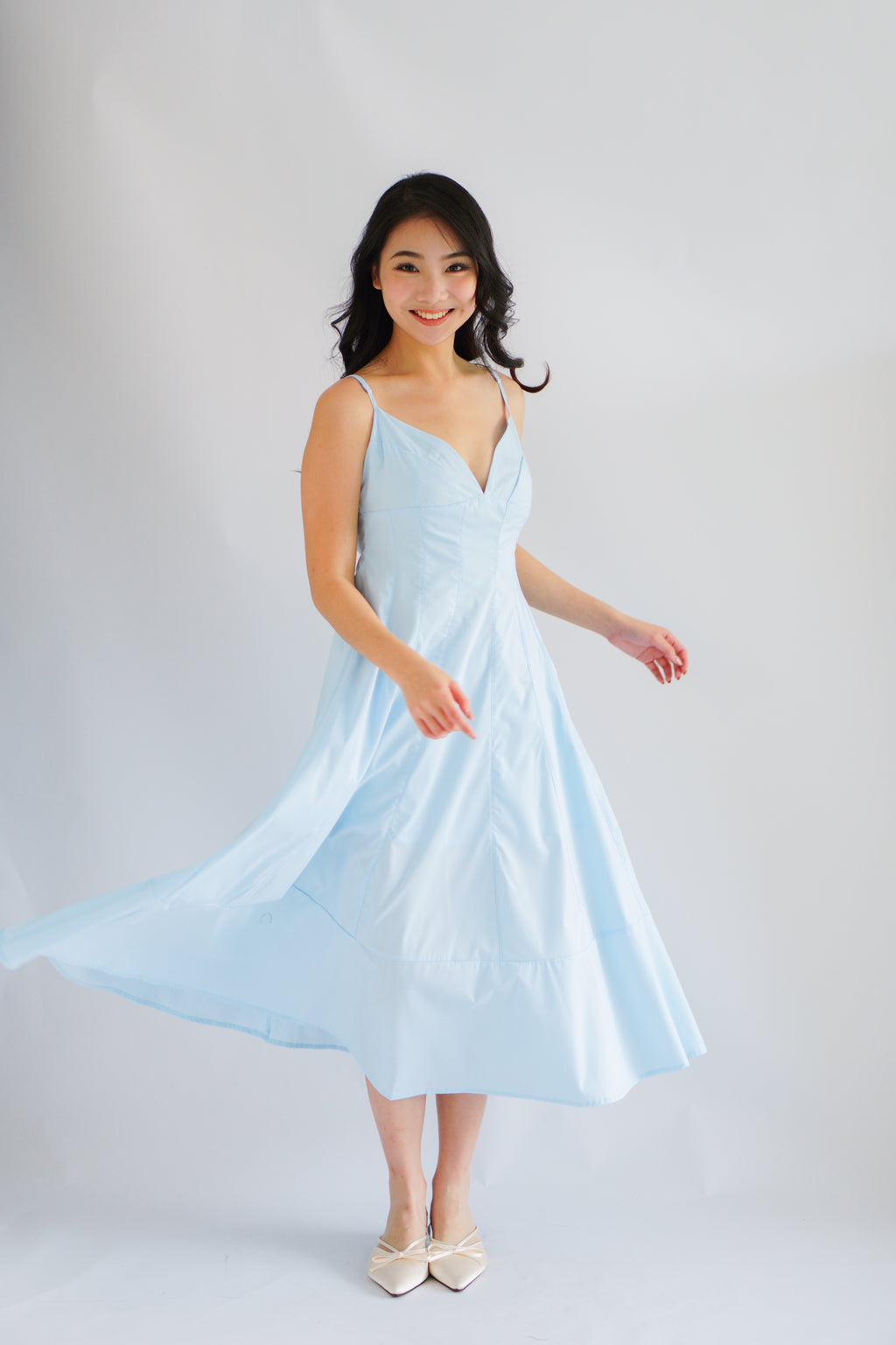 Positano Bustier Maxi Dress in Blue