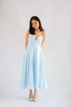 Positano Bustier Maxi Dress in Blue