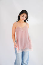 Misoria Lace Camisole Top in Pink