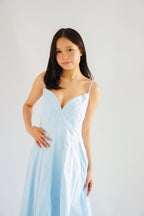 Positano Bustier Maxi Dress in Blue