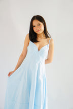 Positano Bustier Maxi Dress in Blue