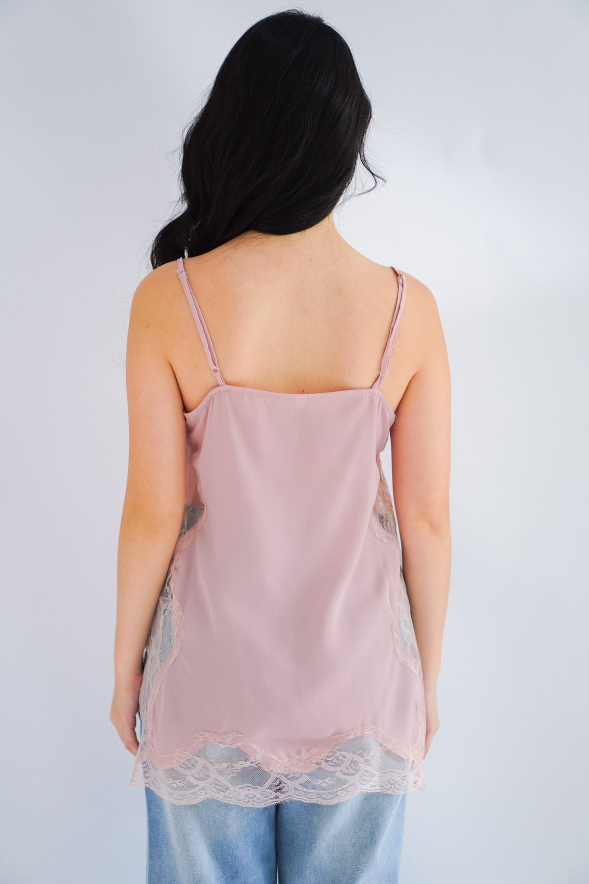 Misoria Lace Camisole Top in Pink