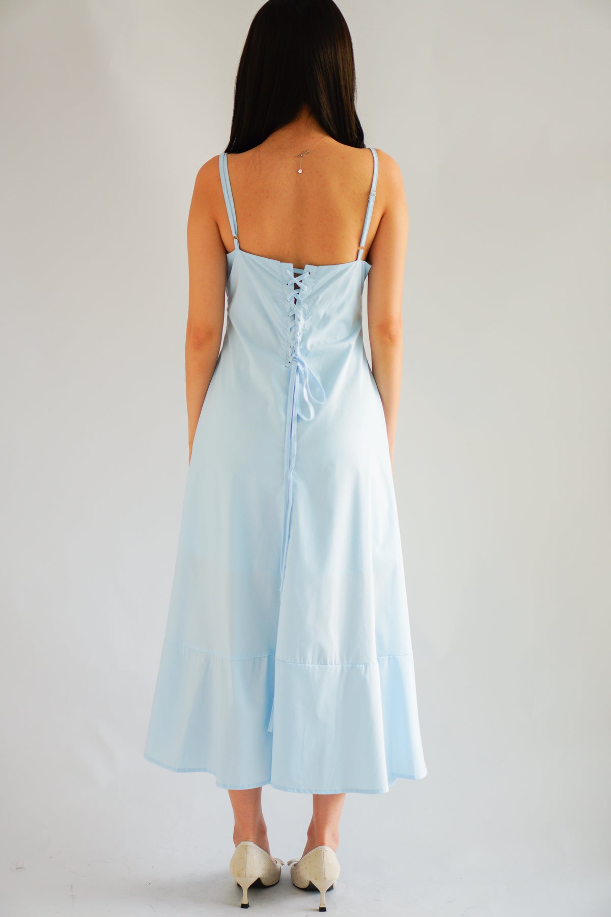 Positano Bustier Maxi Dress in Blue