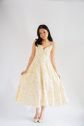 Positano Bustier Maxi Dress in Yellow Floral