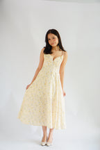 Positano Bustier Maxi Dress in Yellow Floral