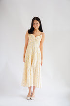 Positano Bustier Maxi Dress in Yellow Floral