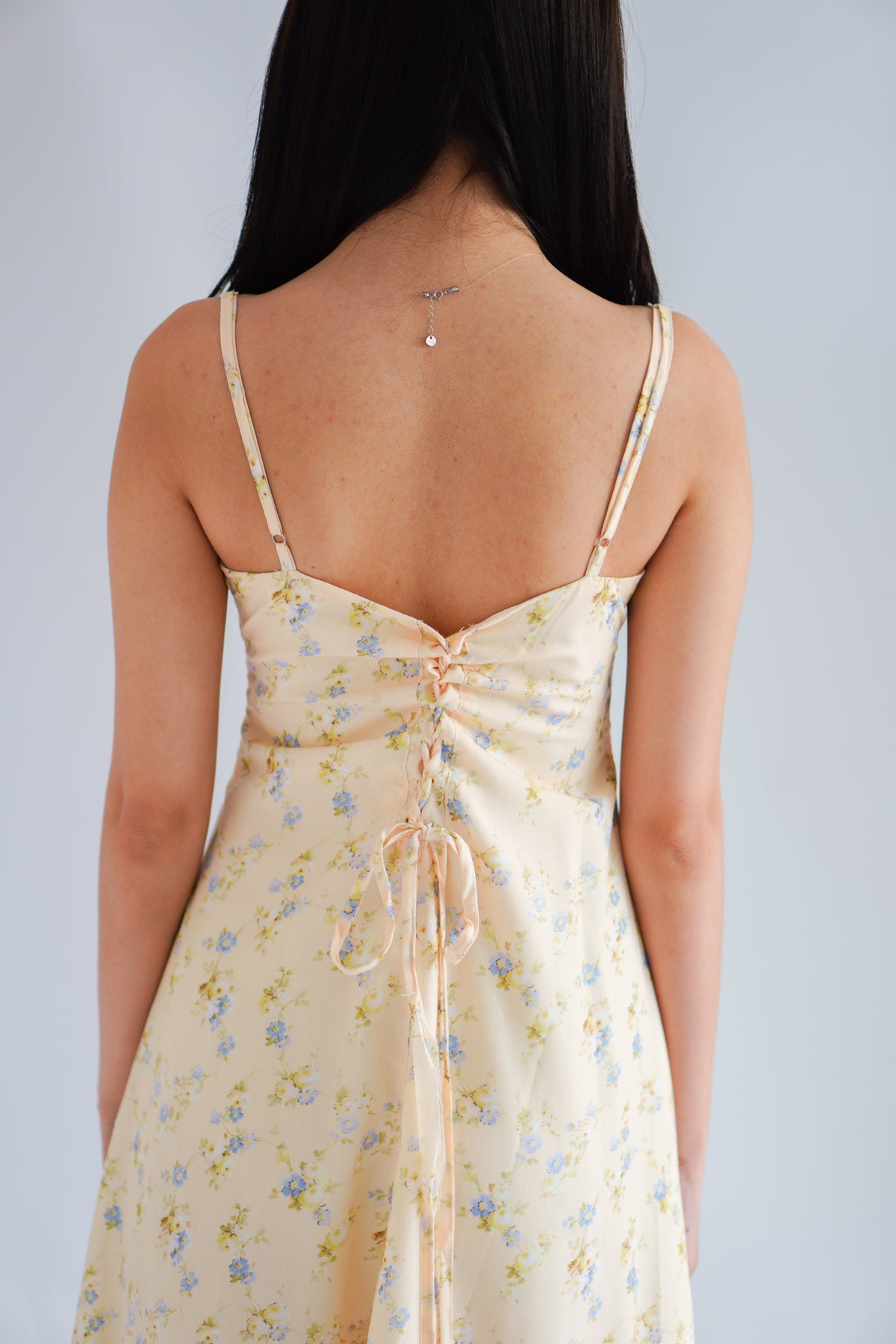 Positano Bustier Maxi Dress in Yellow Floral