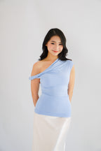 Myoka Ruched Toga Top in Blue