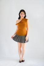Myoka Ruched Toga Top in Mustard