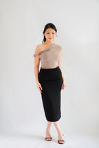 Myoka Ruched Toga Top in Khaki